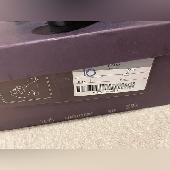 Prada navy blue open toe wedge platform - Picture 3 of 3